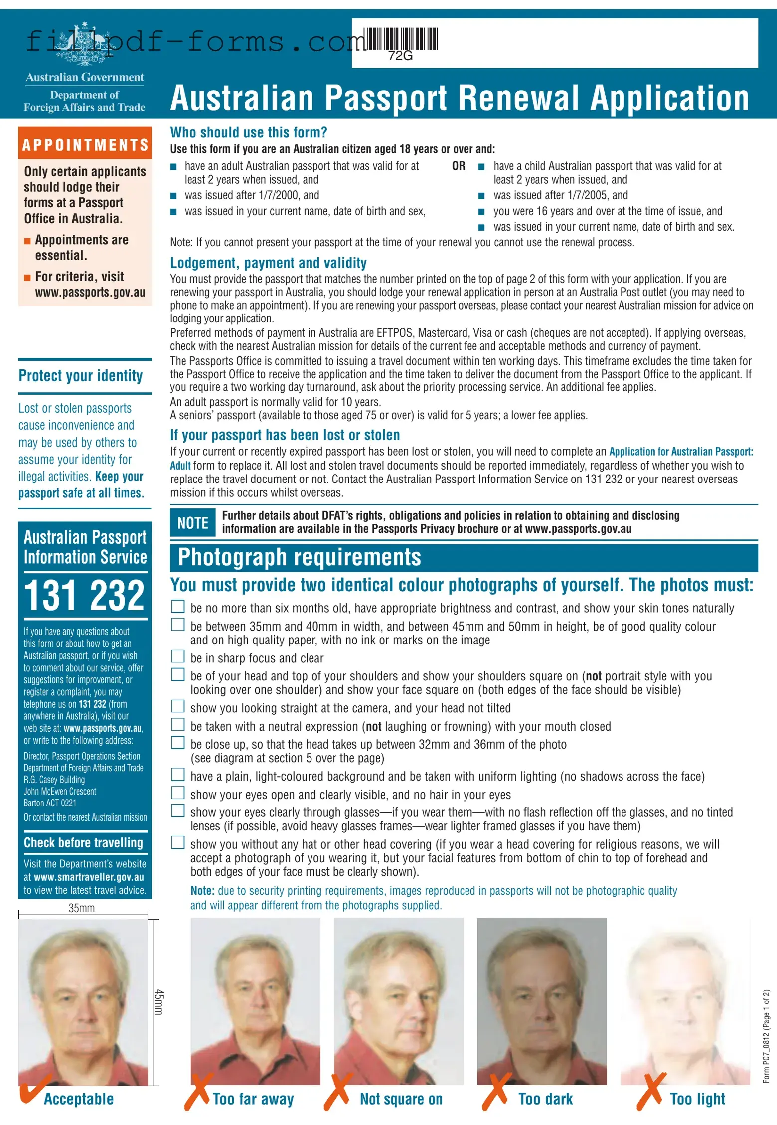 Australian Passport Renewal PDF Form
