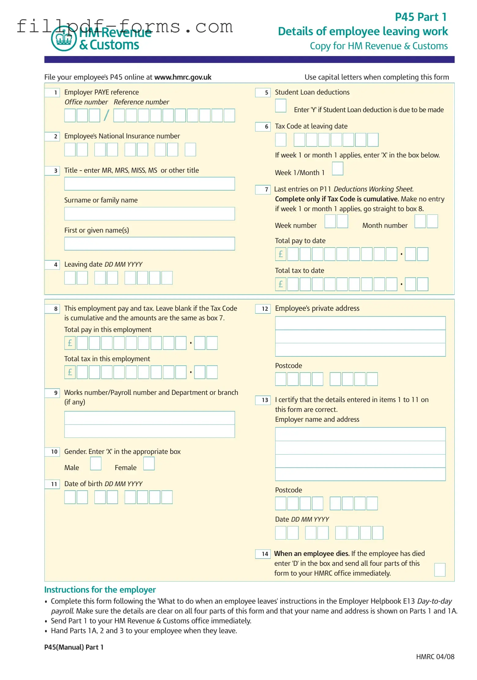 P 45 It PDF Form
