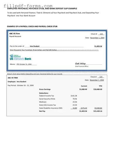 Payroll Check PDF Form