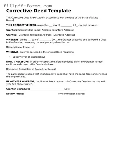 Fillable Corrective Deed Template