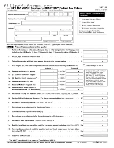 IRS 941 PDF Form