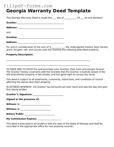 Fillable Deed Template for the State of Georgia