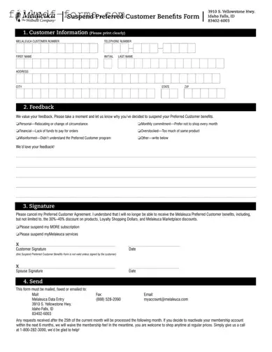 Melaleuca Cancellation PDF Form