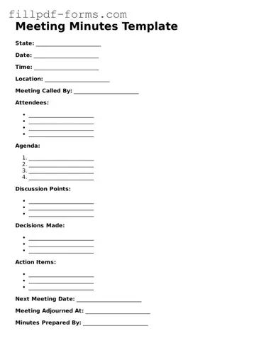 Fillable Meeting Minutes Template