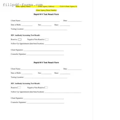 Negative Hiv Test PDF Form