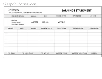 Independent Contractor Pay Stub PDF Form