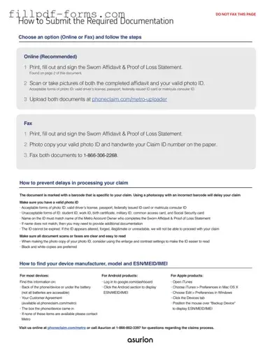 Asurion F-017-08 MEN PDF Form