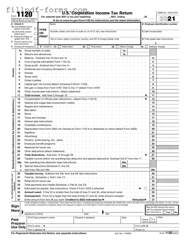 IRS 1120 PDF Form