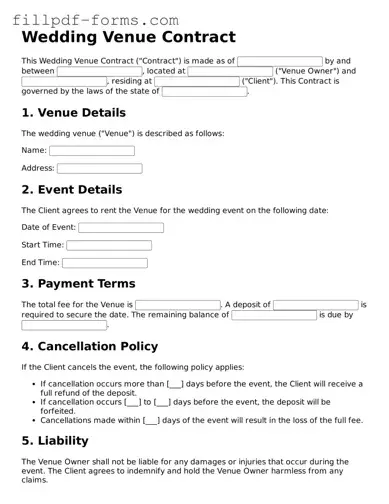 Fillable Wedding Venue Contract Template