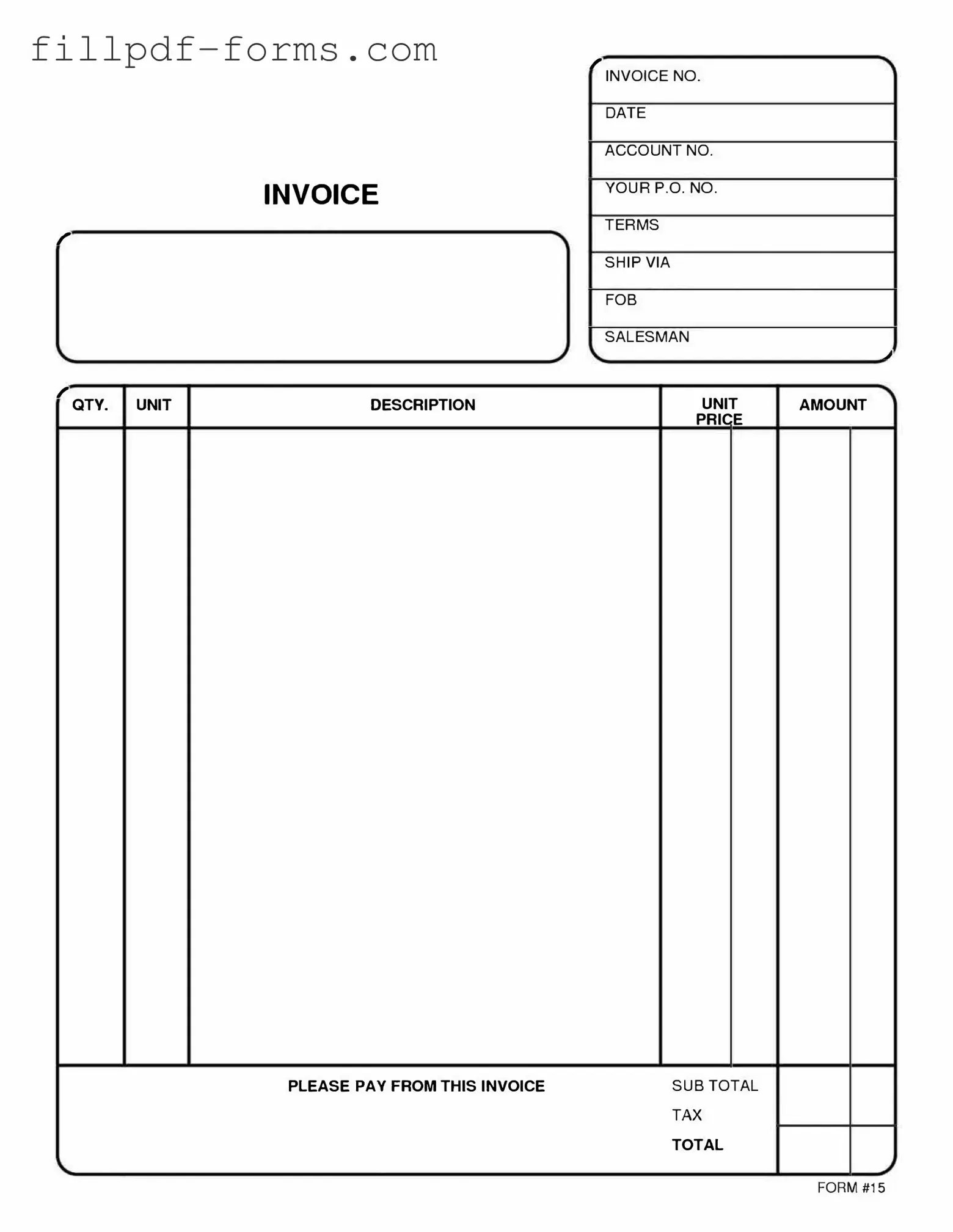 Free And Invoice Pdf PDF Form