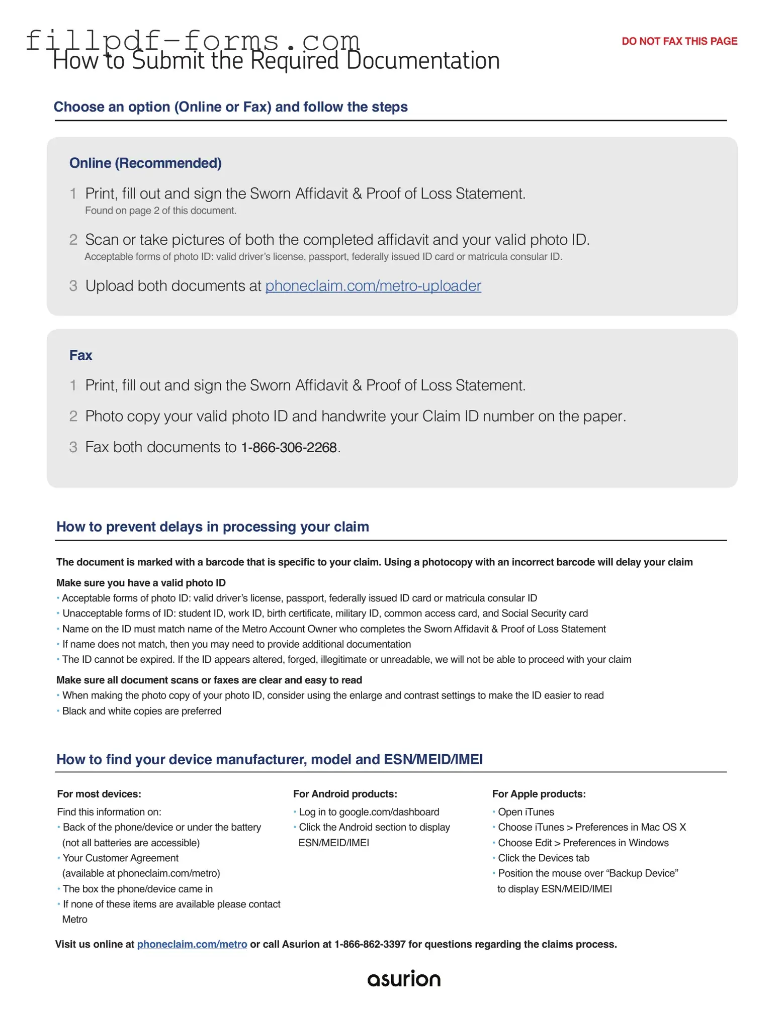 Asurion F-017-08 MEN PDF Form
