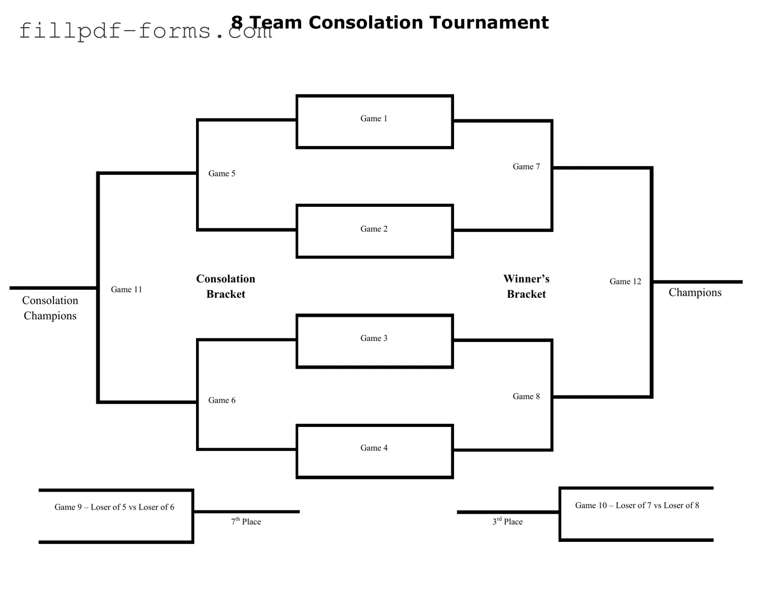 Tournament Consolation Bracket PDF Form