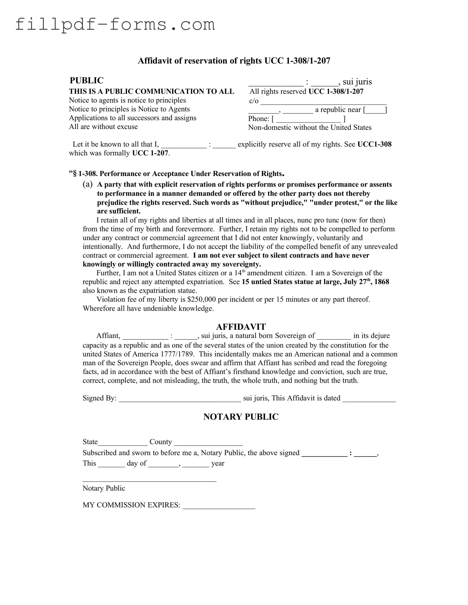 Ucc 1 308 PDF Form