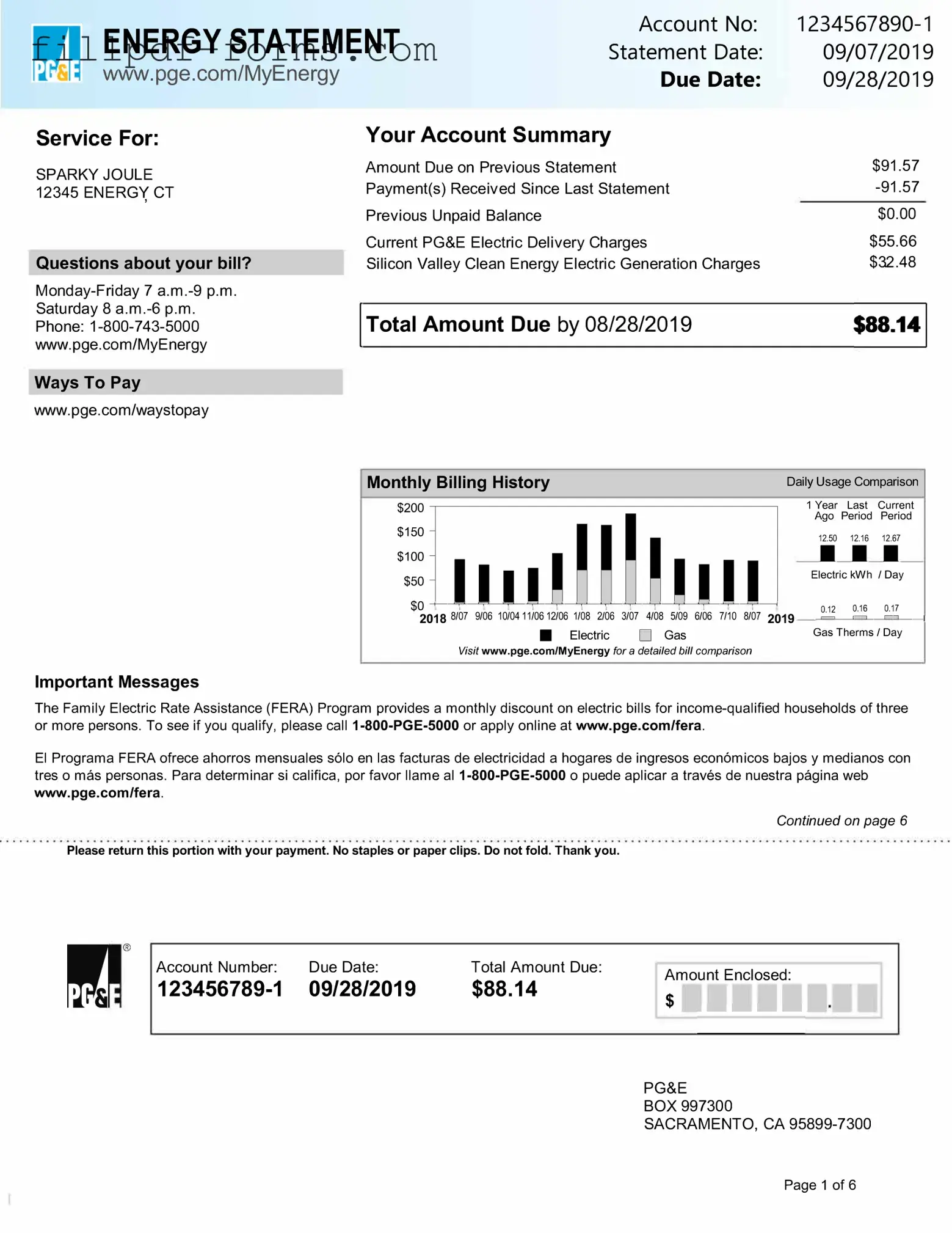 Utility Bill PDF Form